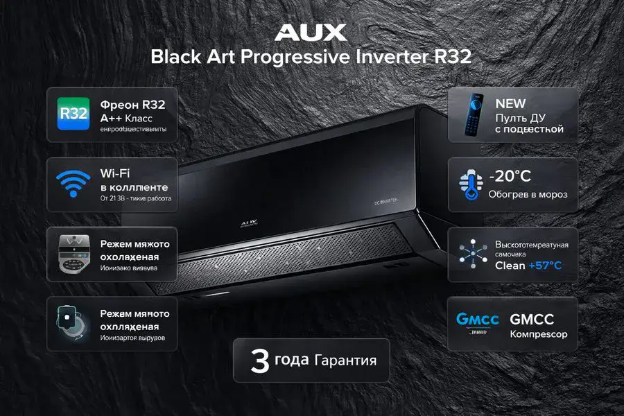 Кондиционер AUX Black Art Progressive Inverter